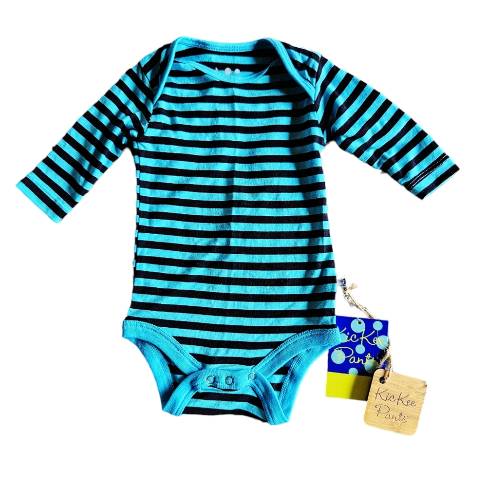 New! Kickee Pants Striped bamboo onesie